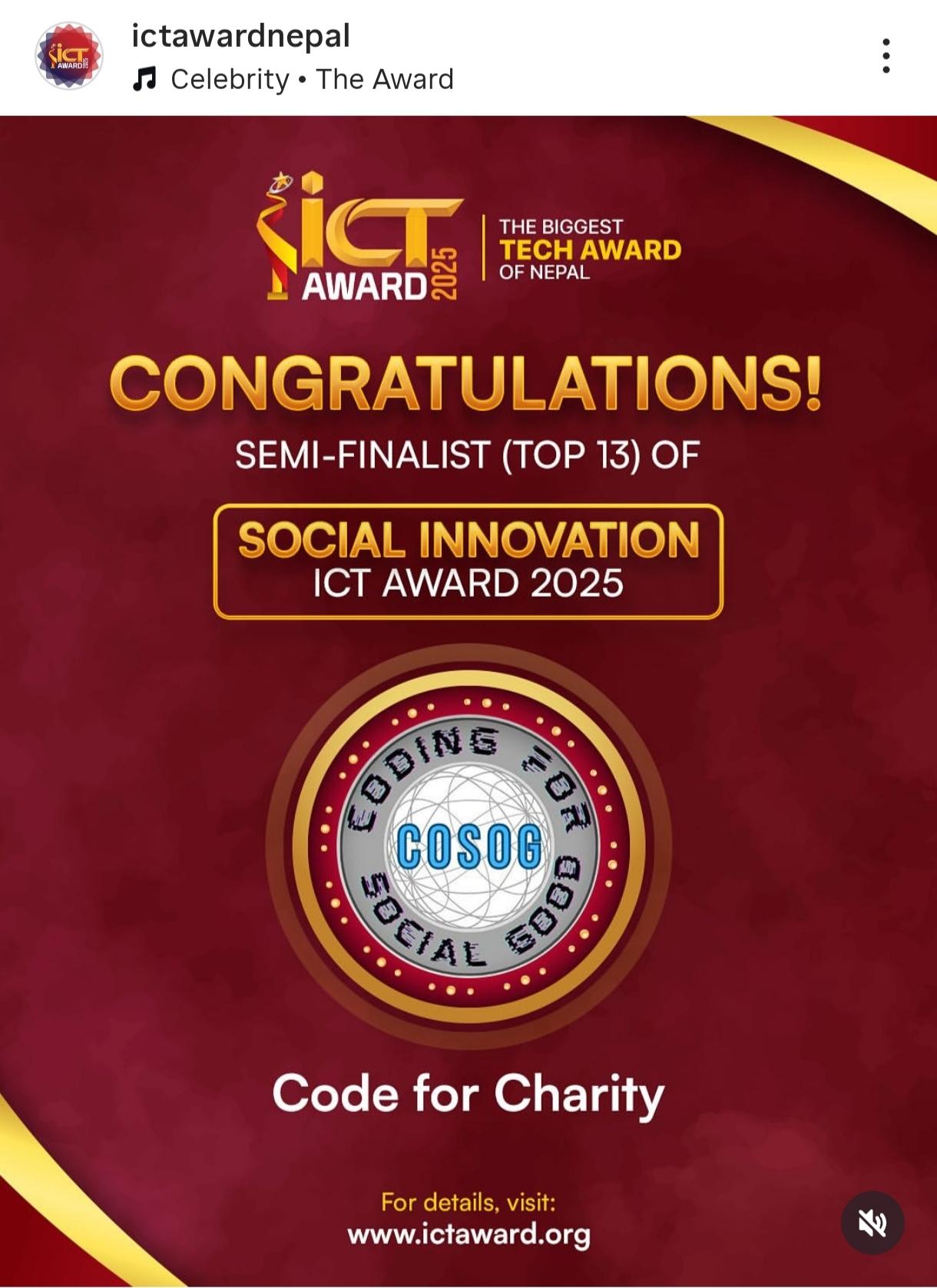Social Innovation ICT Award 2025 Coding for Social Good Nepal