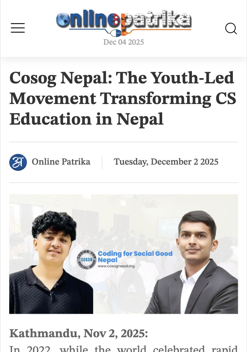 Cosog Nepal: The Youth-Led Movement Transforming CS Education in Nepal